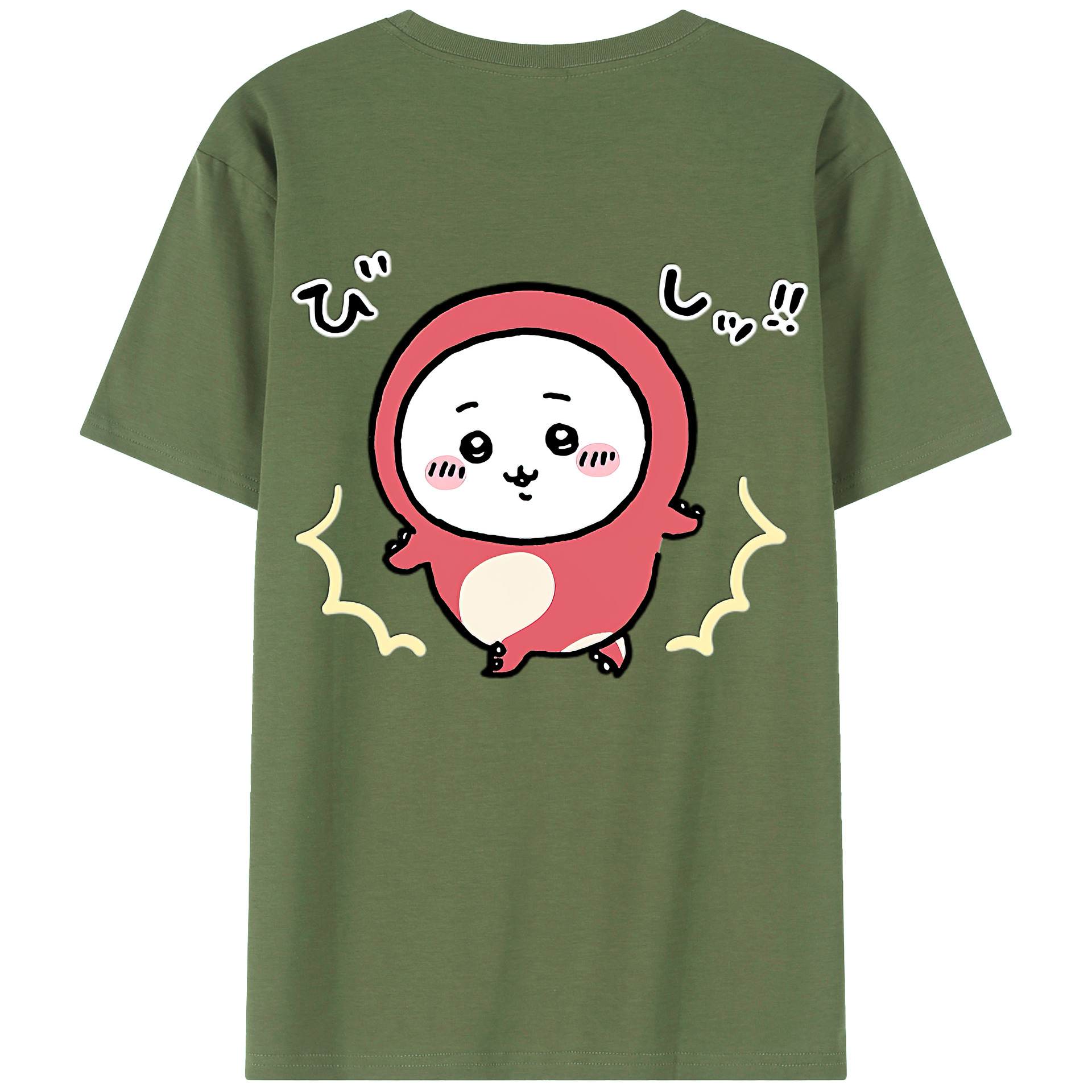 （画像用） ちいかわ ちいかわ Chii-kawa chiikawa 綿100％ メンズ半袖Tシャツ（バックプリント） 通気性